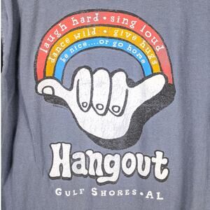 Hangout Gulf Shores Alabama Comfort Colors Shirt Men’s Medium Blue Graphic Tee